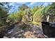 Green backyard with lush shrubbery and a gravel walking path at 10958 Sw 86Th Ct, Ocala, FL 34481