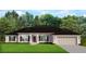 Charming single-story home with manicured lawn, symmetrical windows, and attached two car garage at 2 Dogwood Crse, Ocala, FL 34472