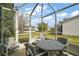 Screened lanai offers outdoor dining space and backyard views at 2538 Privada Dr, The Villages, FL 32162