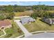 Aerial shot of a well-maintained home with a front lawn and a long driveway at 5297 Se 39 Loop, Ocala, FL 34480