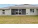 Screened lanai with ceiling fan offering a relaxing view of the backyard at 5297 Se 39 Loop, Ocala, FL 34480