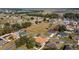 Aerial view of a residential neighborhood with single Gathering homes, manicured lawns, and lovely trees at 10080 Se 68Th Ct, Belleview, FL 34420