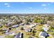 An aerial shot features a well-kept single-story home amidst a tranquil neighborhood with manicured lawns and mature trees at 10255 Se 178Th Pl, Summerfield, FL 34491