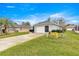 Exterior view of a two car garage and driveway in a residential neighborhood at 11221 Sw 71St Ct, Ocala, FL 34476