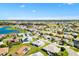 An aerial view of the home in a vibrant community with manicured lawns and mature trees at 17755 Se 117Th Cir, Summerfield, FL 34491