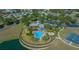 Aerial view of community pool with splash pad, playground, basketball court, and ample parking at 3999 Sw 51St Ct, Ocala, FL 34474