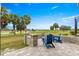 Charming patio area with Adirondack chairs and a fire pit, offering beautiful views of the golf course at 5728 Sw 90Th Court Rd, Ocala, FL 34481