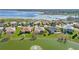Aerial view of the homes, lawns, and water features in a residential neighborhood at 10138 Lake Miona Way, Oxford, FL 34484