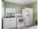 View of a farmhouse-style kitchen featuring white appliances, sink, and ample natural light at 6994 Nw 320 Hwy, Micanopy, FL 32667