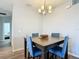 Dining area with modern light fixture and seating for four at 9105 Se 55Th Ter, Ocala, FL 34480