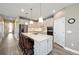 Bright kitchen with a large island, pendant lighting, stainless steel appliances, and gray wood-look floors at 9184 Sw 57Th Place Rd, Ocala, FL 34481