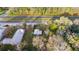 Aerial view showcasing the property's layout near the road with trees on a sunny day at 21055 Highway 441 N, Micanopy, FL 32667