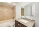 Bathroom featuring a shower/tub combo, toilet, and vanity with storage at 434 Bar Ct, Kissimmee, FL 34759