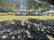 View of the backyard with a newly installed fence, green grass, and mature trees at 4691 Se 138Th Pl, Summerfield, FL 34491