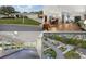 This combo image includes an aerial view, a front elevation, a dining/living area, and enclosed lanai at 9033 Se 136Th Loop, Summerfield, FL 34491