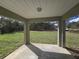Relaxing covered back porch offering views of the expansive green yard at 96 Fisher Way Trl, Ocklawaha, FL 32179