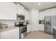 Modern kitchen with stainless steel appliances and white cabinets offering ample storage space at 1681 Nw 44Th Ct Rd, Ocala, FL 34482