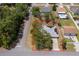 Aerial view of property highlighting the home's location on a tree-lined street at 18 Fir Trail Pass, Ocala, FL 34472