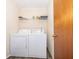 Laundry room includes washer and dryer hookups and shelving for storage at 18 Fir Trail Pass, Ocala, FL 34472