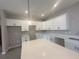 Close-up of a modern kitchen with white cabinets and a large central island at 4501 Sw 110Th Ln, Ocala, FL 34476