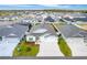 Overhead view of a beautifully landscaped home with a spacious lot in a desirable neighborhood at 503 Verlander St, The Villages, FL 34762