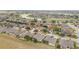 Scenic aerial view of a residential community, showcasing well-maintained homes and a picturesque golf course and pond at 9863 Sw 63Rd Loop, Ocala, FL 34481