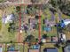 Aerial view of the property showcasing its lot size, mature trees, and neighborhood at 10376 Se 43Rd Ct, Belleview, FL 34420
