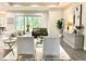 Bright living room with modern furnishings, open to dining, and large windows at 1929 Nw 85Th Loop, Ocala, FL 34475