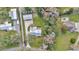 Aerial view of the property showcasing its layout, including the house, garages, and surrounding greenery at 1010 Sw 26Th St, Ocala, FL 34471