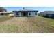 View of the backyard, featuring a new house with sliding glass doors to covered patio and freshly planted lawn at 2728 Sw 154Th Place Rd, Ocala, FL 34473