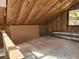 Unfinished attic featuring insulation, a window, and wooden floors at 3081 Ne 49Th St, Ocala, FL 34479