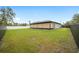 This is a view of the spacious backyard and extended screened in patio at 3125 Sw 172Nd Lane Rd, Ocala, FL 34473