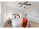 Bedroom with carpet flooring, ceiling fan and a neutral color palette at 3125 Sw 172Nd Lane Rd, Ocala, FL 34473