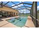 Inviting screened-in pool featuring a sparkling pool with floats, surrounded by ample patio space for lounging and relaxation at 3401 Se 49Th Ave, Ocala, FL 34480