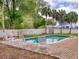 Relaxing backyard pool area with lounge chairs and privacy wall with palm trees at 3832 Se 2Nd St, Ocala, FL 34471