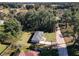 Aerial view of a charming single-story home with lush greenery and a spacious yard at 480 Nw 55Th Ave, Ocala, FL 34482