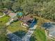 An aerial view highlighting the single-Gathering home, pool, green space, and mature trees at 5115 Se 20Th St, Ocala, FL 34480