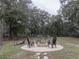 Relaxing fire pit with stone pavers and chairs on a well-maintained treed lot at 5490 Se Highway 42, Summerfield, FL 34491