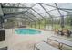 The screened-in pool features a spacious deck with room for dining and lounging at 5490 Se Highway 42, Summerfield, FL 34491