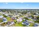 Lush aerial view of a quiet residential neighborhood with green trees, lawns and blue skies at 9493 Se 173Rd Ln, Summerfield, FL 34491