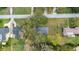 An aerial view shows a home and verdant yard with mature trees in a Gathering-friendly neighborhood at 1225 Se 16Th St, Ocala, FL 34471