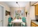 Cozy breakfast nook with a white table and colorful chairs, bathed in natural light from the window at 1947 Se 37Th Court Cir, Ocala, FL 34471