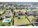 Aerial view of fenced backyard featuring a pool, trampoline, and ample green space at 4731 Se 32Nd St, Ocala, FL 34480