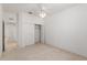 Cozy bedroom offers a ceiling fan and large closet at 11587 Sw 72Nd Cir, Ocala, FL 34476
