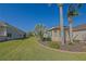 Lush backyard with mature palm trees and landscaping details at 13128 Se 97Th Terrace Rd, Summerfield, FL 34491