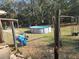 Backyard featuring an above-ground pool, surrounded by trees and grass at 11860 Nw 18Th Pl, Ocala, FL 34482