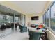 Cozy sunroom with a television, wicker furniture, and ample natural light from surrounding windows at 12133 Se 91St Ter, Summerfield, FL 34491