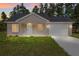 Charming one-story home with inviting front porch and attached garage, beautifully lit at dusk at 127 Sw Alvarez Rd, Dunnellon, FL 34431
