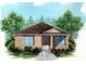 Watercolor of a charming single-story home with a simple design, complemented by lush greenery and vibrant flowers at 6620 Se 108Th Ln, Belleview, FL 34420