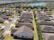 Community aerial view showcasing well-maintained homes, a lake, and manicured green spaces at 7234 Sw 91St Ct, Ocala, FL 34481